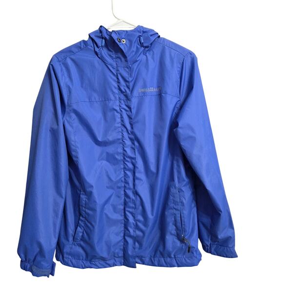 Swiss Alps Spring hooded jacket. Womens size S, blue and 100% polyester. - Picture 6 of 7